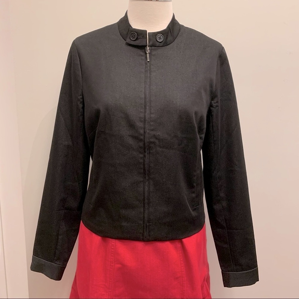 Jacob Women’s Black Zipped Cotton Blend Lightweight Jacket, Size 9/10 - Picture 2 of 12